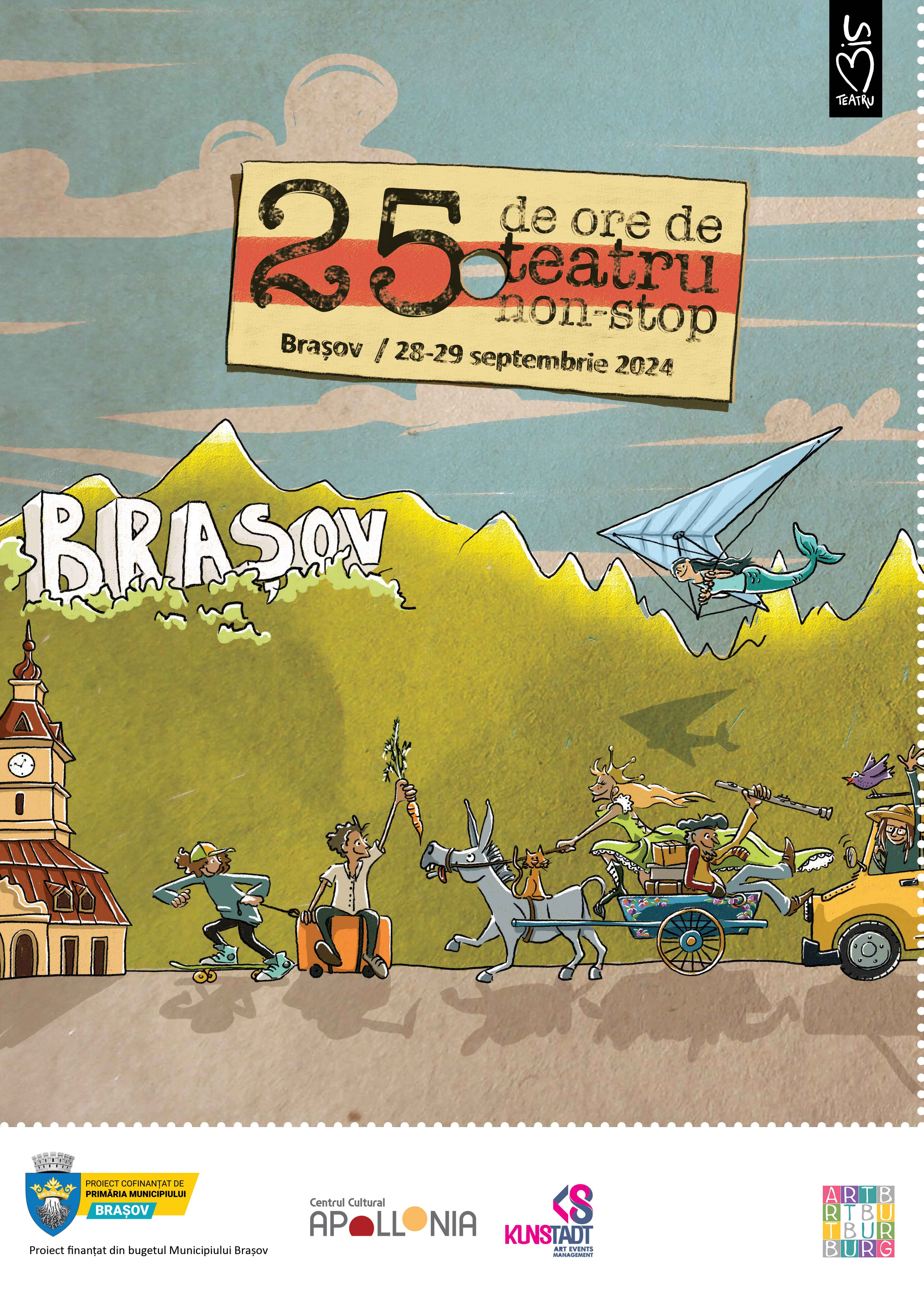 Festivalul 25 DE ORE DE TEATRU NON-STOP va avea loc în premieră la Brașov